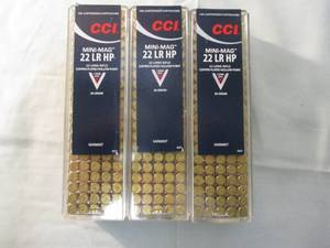 lot 66 image: 3-100 Round Packs of CCI 22-Hollow Point Long Rifle Cartridges