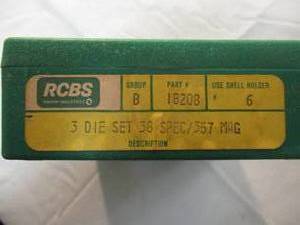 lot 70 image: RCBS-OMARK INDUSTRIES-38-Spec.  357-Mag  3-pc. Die Set, #18208- Reloading Equipment