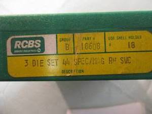 lot 73 image: RCBS-OMARK INDUSTRIES, 44-Spec.MAG RM SWC,  3-pc. Die Set, #18608- Reloading Equipment