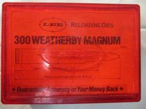 lot 74 image: LEE PRECISION, INC. 300- WEATHERBY Mag. 2-pc. Die Set, #90558- Reloading Equipment