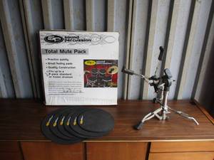 lot 82 image: Sound Percussion 6- Piece Drum Set, Total Mute Pack And Adjustable Snare Drum Stand