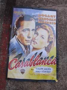 lot 115 image: Vintage - Warner Bros. Casablanca Poster, Bogart  Bergman  Henreid