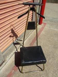 lot 116 image: Vintage- Butler Wardrobe Chair with Original Cuff Link Tray, Pants Rack and Hanger