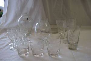 lot 167 image: Etched Glass Lot, see pictures