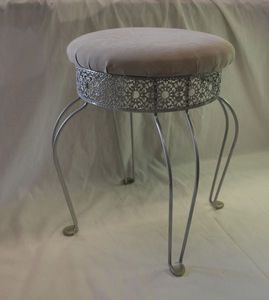 lot 170 image: Wire Legged Ottoman with Gray Padded Seat