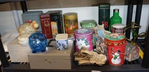 lot 23 image: Variety of Tins, 2 Lock Boxes as shown