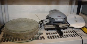 lot 31 image: Glass Plattters, George Foreman Grill, Wafer Maker