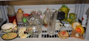 lot 41 image: Peter Rabbit Teapot, Crystal Vase and Misc. Knick Knacks