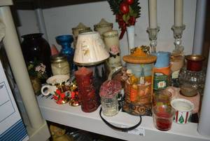 lot 46 image: Candles and candle Holders
