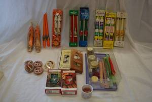 lot 182 image: Holiday Taper Candles and Scented Tea Lights