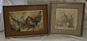 lot 206 image: Watercolor Prints signed by artists
