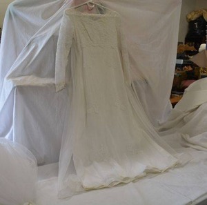 lot 199 image: Wedding Dress with Vail and Train