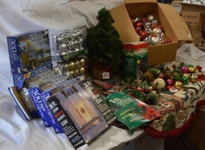 lot 211 image: Christmas Lights and Decorations with Vintage Tree Skirt