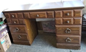 lot 125 image: Desk with File Drawers, see pictures