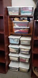 lot 57 image: Large Amount of Sewing Fabrics in Storage Containers