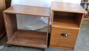 lot 74 image: Rolling TV Cart and Single Drawer File CabinetPhone Stand or night stand