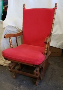 lot 76 image: Glider Rocker with Red Cushion