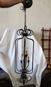 lot 78 image: Black Iron Chandelier