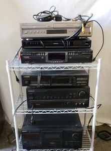 lot 85 image: Stereo System Sony DVD Player, Magnovox DVD Player, Philips CD Player, Pioneer CD Player, Pioneer Receiver, Sony CD Player (see Pictures)