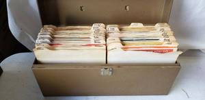 lot 105 image: Case of 45 LP records, see pictures