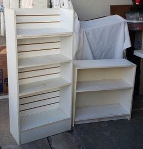lot 116 image: White Bookshelves
