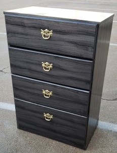 lot 120 image: Charcoal Gray 4-Drawer Dresser