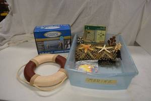lot 254 image: Tournament Choice Minnow Seine 4ft x 10ft and Nautical Decorations as shown