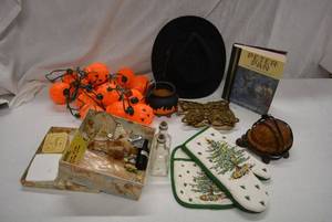 lot 132 image: Peter Pan Book, Turtle Night Light, Halloween Lights, Cowgirl Hat and More