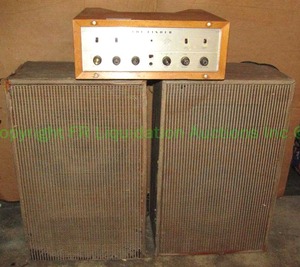 lot 28 image: Vintage The Fisher stereo master control amplifier with custom made speakers