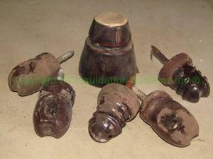 lot 294 image: Antique ceramic powertelephone line insulators