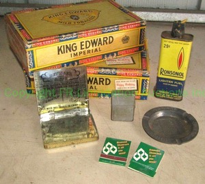 lot 292 image: Vintage 1950s Zippo lighter, Salem Menthol Fresh ash tray and other smoking related items