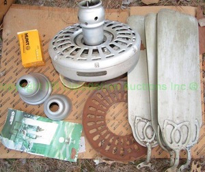 lot 220 image: Retro ceiling fan parts, may or may not be complete