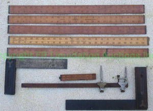 lot 66 image: Vintage wood Lufkin & Stanlet rulers and more as shown