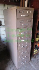 lot 314 image: Metal index card file cabinet
