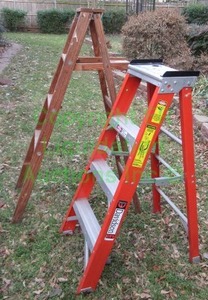 lot 72 image: Davidson pro and wood folding step ladders