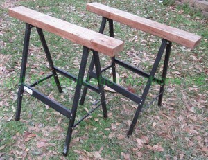 lot 163 image: Metal base saw horses