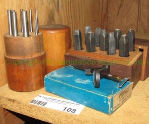 lot 108 image: Fowler optical center punch, number stamp set and punch sets