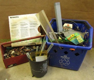 lot 133 image: Copper pipe fittings and assorted tools and hardware as shown