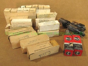 lot 139 image: Vintage RCA and GE vacuum tubes from the San Diego California U.S. Navy repair facility