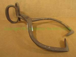 lot 128 image: Antique rustic ice tongs
