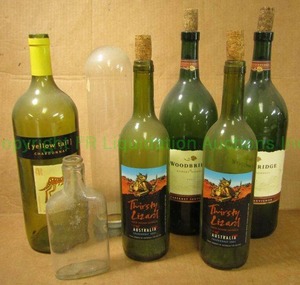 lot 307 image: Retro wine bottles