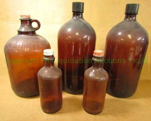 lot 308 image: Vintage Duraglass Clorox bottles