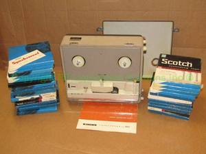lot 328 image: Retro Sony tapecorder model 464 reel to reel player plus tapes