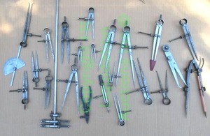 lot 30 image: Union tool co. and other brands drafting compasses plus