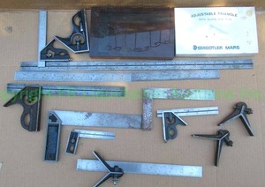 lot 33 image: Assorted precision machinists squares including Brown & Sharpe, Stanley, and other brands