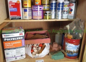 lot 47 image: Assorted craft and wood working supplies as shown