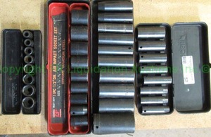 lot 57 image: Pittsburgh and CP chrome vanadium steel air impact socket sets, 4 sets total
