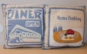 lot 17 image: LOT OF 2 ACCENT PILLOW CUSHIONS IN STYLE, COLOR, AND CONDITION SHOWN. (YOUR BID X 2)