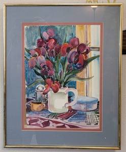 lot 34 image: FRAMED 1982 WATERCOLOR BY SANDRA GRIMLAND AS SHOWN.