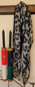 lot 37 image: LOT OF CUSTOM MADE CANDLE STICK HOLDERS AND SCARF IN STYLES, COLORS, AND CONDITION SHOWN.